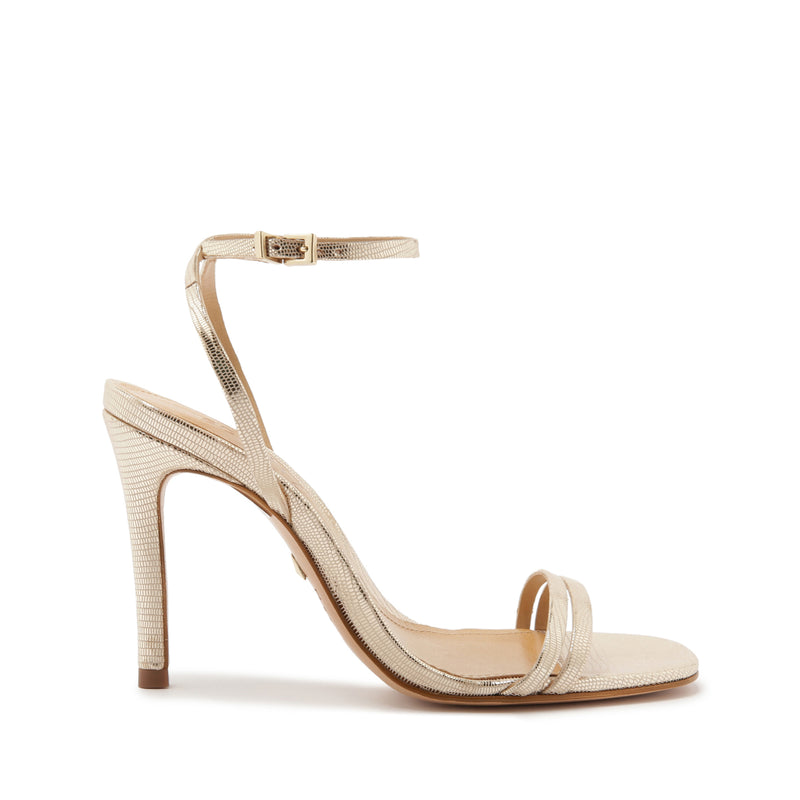 Altina Embossed-Leather Sandal Sandals ESSENTIAL 5 Platina Gold Lizard Embossed Leather - Schutz Shoes