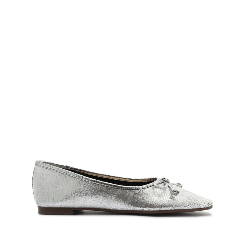 Arissa Flats Bets-CO 5 Silver Metallic Crackled Leather - Schutz Shoes