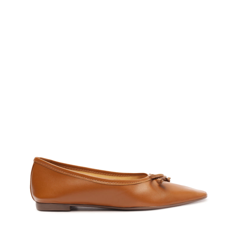 Arissa Ballerina Flat Flats Open Stock 5 New Wood Nappa Leather - Schutz Shoes