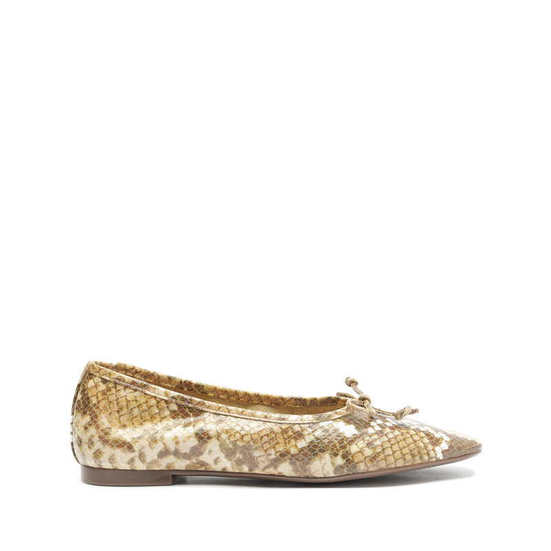 Arissa Snake-Embossed Leather Flat Flats OLD 5 True Beige Snake-Embossed Leather - Schutz Shoes