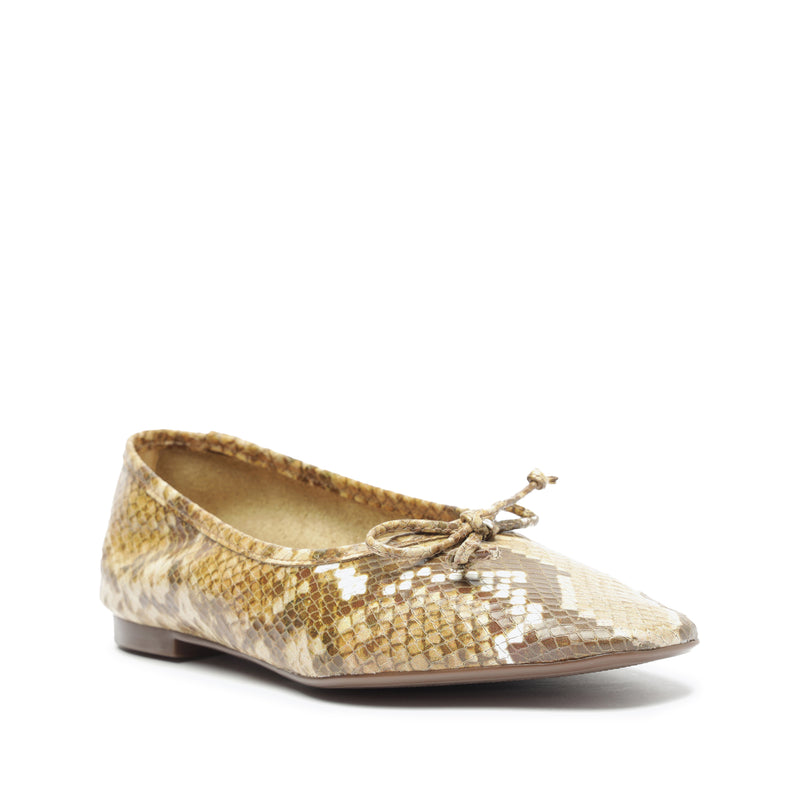 Arissa Snake-Embossed Leather Flat Flats OLD    - Schutz Shoes