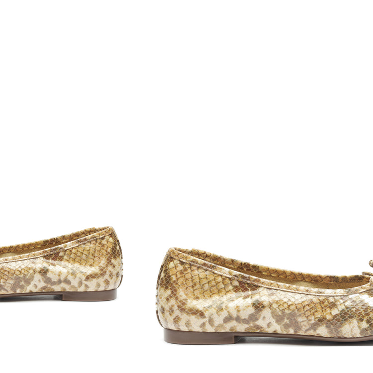 Arissa Snake-Embossed Leather Flat Flats OLD    - Schutz Shoes