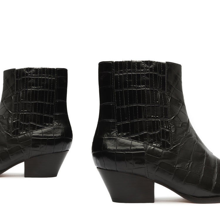 Briani Crocodile Embossed Leather Bootie Booties Open Stock    - Schutz Shoes