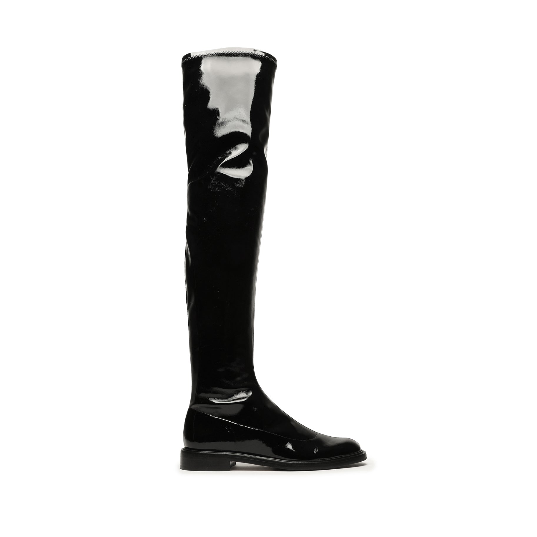 Schutz S-Kaolin Womens Leather Patent Over-The-Knee Boots, Black