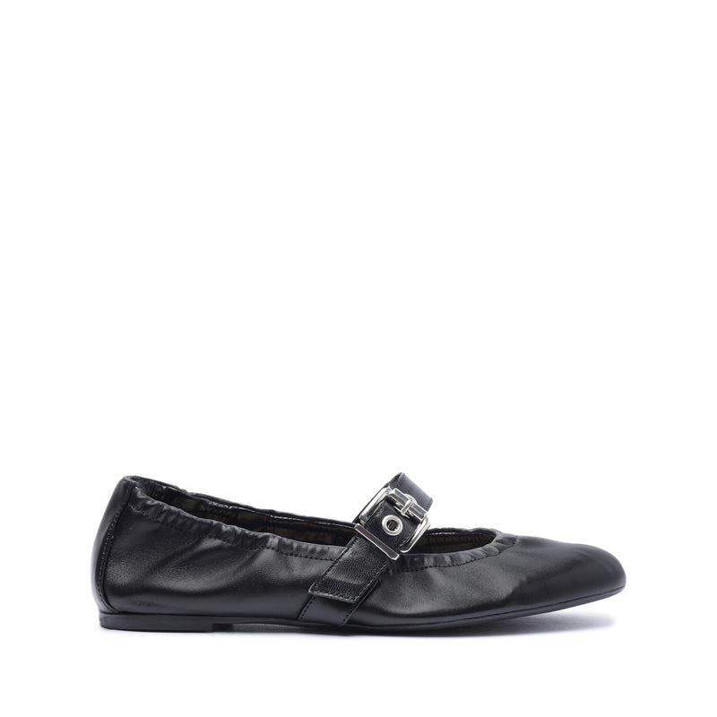 Calita Nappa Leather Flat Flats Pre Fall 23 5 Black Nappa Leather - Schutz Shoes