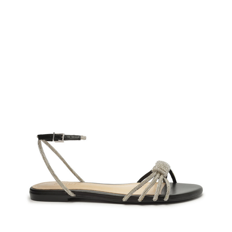 Jewell Casual Nappa Leather Sandal Flats Spring 23 5 Black Nappa Leather - Schutz Shoes