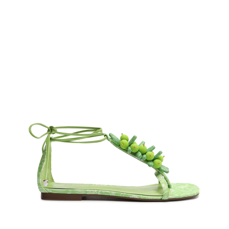 Sasha Fabric Sandal Flats Sale 5 Lime Green Fabric - Schutz Shoes