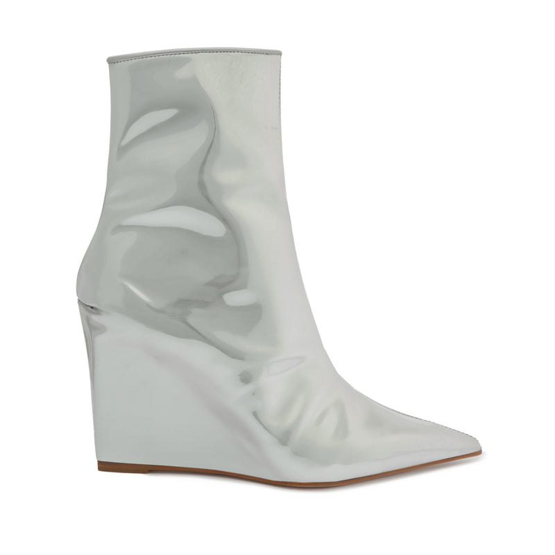 Asya Specchio Leather Bootie Booties Fall 23 5 Silver Specchio Leather - Schutz Shoes