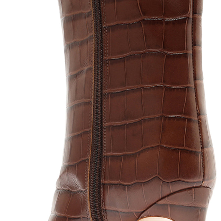 Mary Crocodile Embossed Leather Bootie Booties OLD    - Schutz Shoes