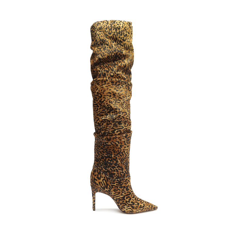 Ashlee Over The Knee Calf Hair Boot Boots Fall 23 5 Animal Print Leather - Schutz Shoes