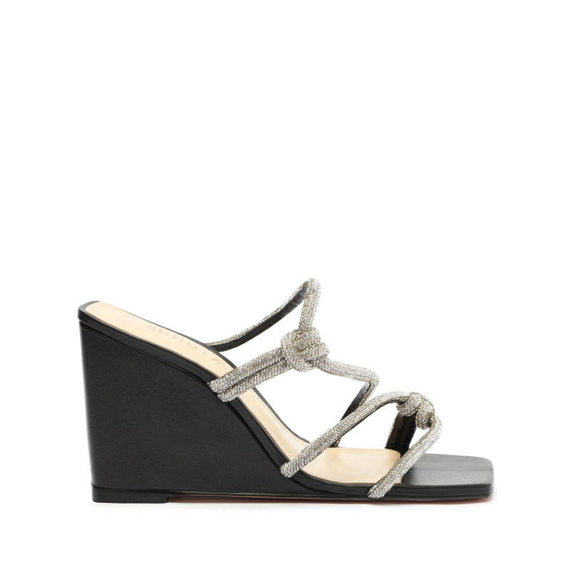 Lauryn Leather Sandal Sandals Fall 23 5 Crystal Black Leather - Schutz Shoes