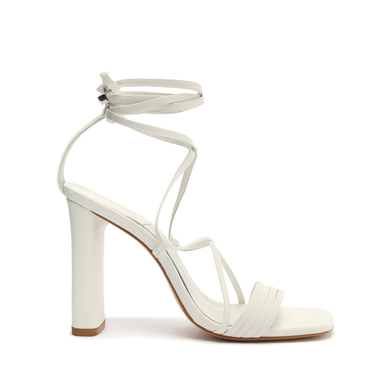 Glenna Sandal Sandals Spring 22 5 White Faux Leather & Nappa - Schutz Shoes