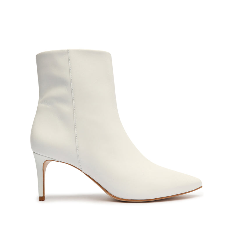 Mikki Mid Leather Bootie Booties Bets-CO 5 White Leather - Schutz Shoes