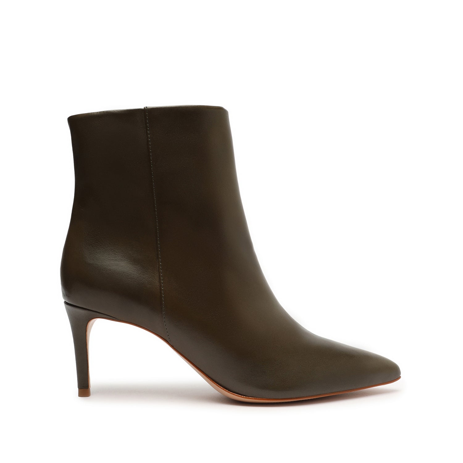 Mikki Mid Bootie Booties Fall 22 5 Military Green Leather - Schutz Shoes