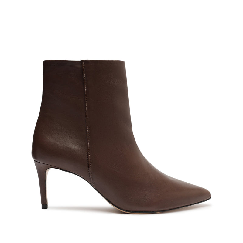Mikki Mid Leather Bootie Booties FALL 23 5 Dark Chocolate Leather - Schutz Shoes