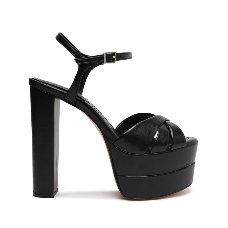 Keefa High Nappa Leather Sandal Sandals Fall 22 5 Black Nappa Leather - Schutz Shoes