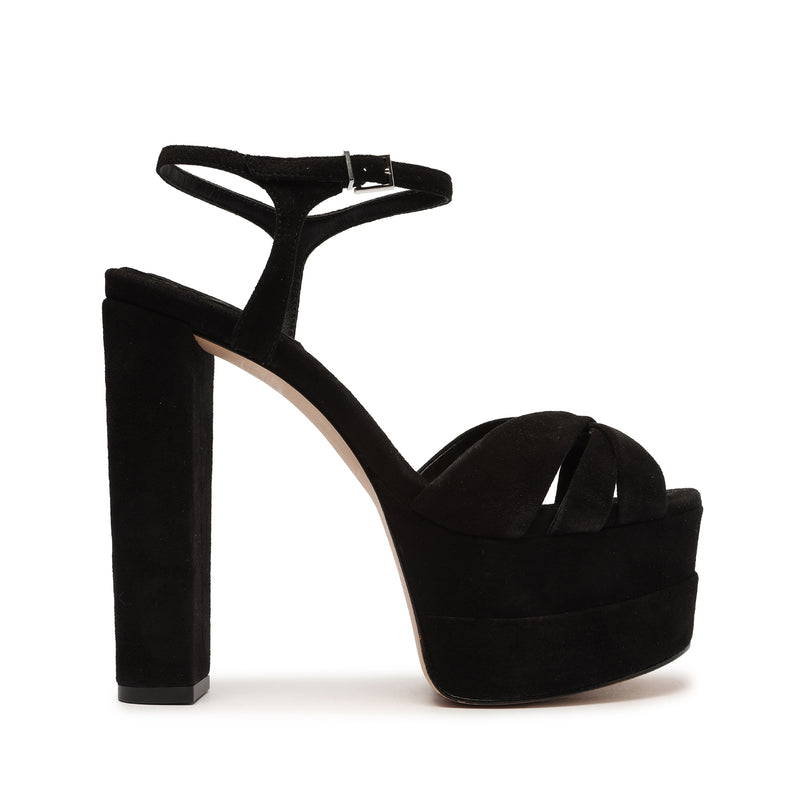 Keefa High Suede Sandal Sandals FALL 23 5 Black Suede - Schutz Shoes