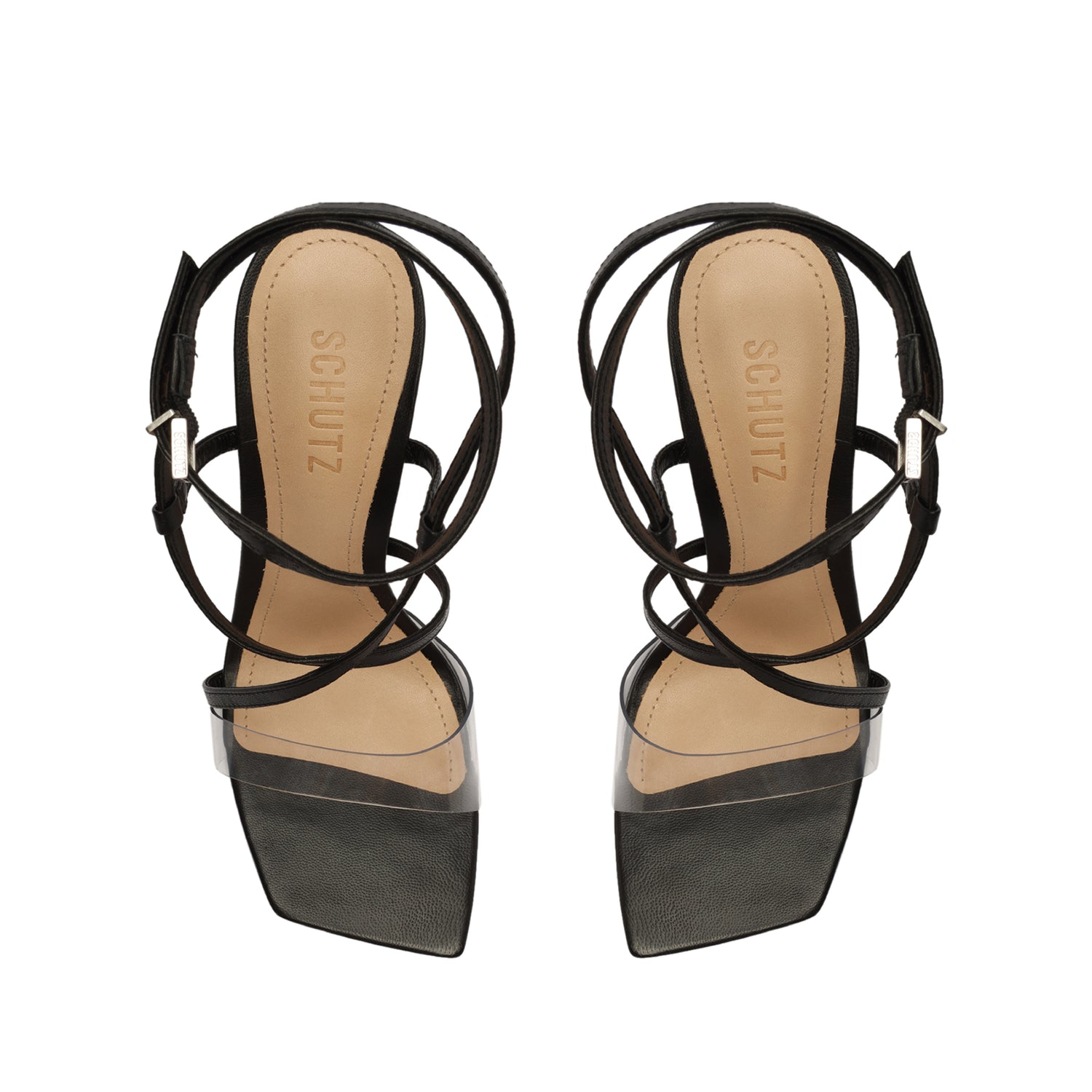 Aisha Leather & Vinyl Sandal Sandals Fall 22    - Schutz Shoes