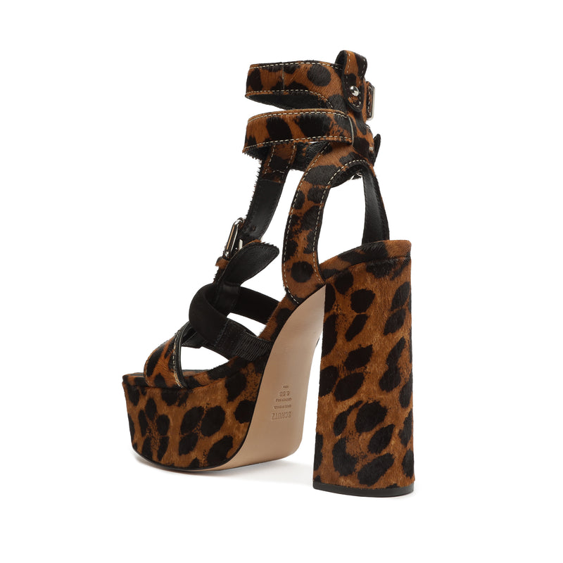 Chantelle Casual Platform Leopard-Printed Leather Sandal Sandals Fall 22    - Schutz Shoes