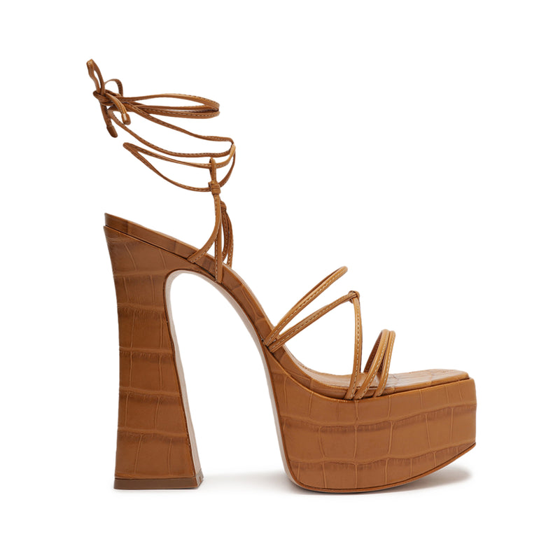 Athena Platform Sandal Sandals PRE FALL 23 5 Golden Ochre Faux Leather - Schutz Shoes