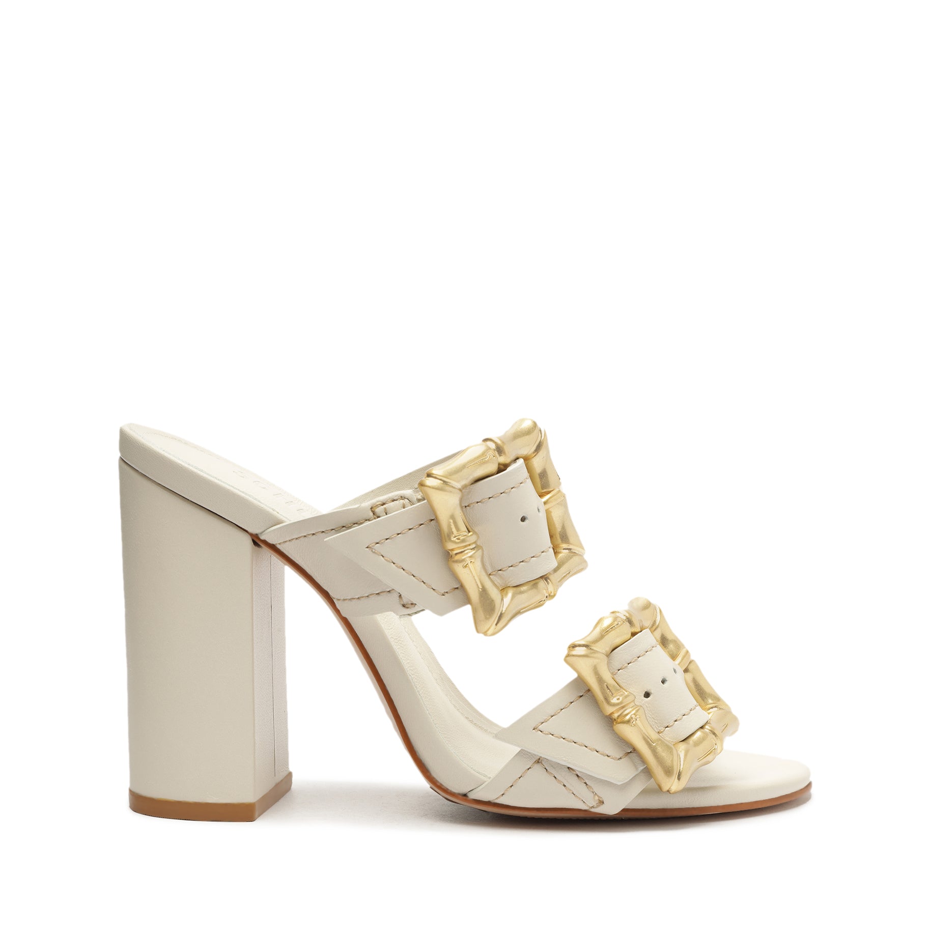Enola Leather Sandal White Block Heel Sandals – SCHUTZ