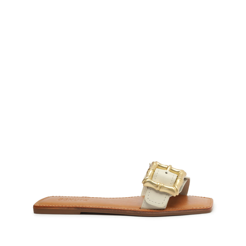 Enola Leather Sandal Flats SPRING 24 5 Pearl Leather - Schutz Shoes