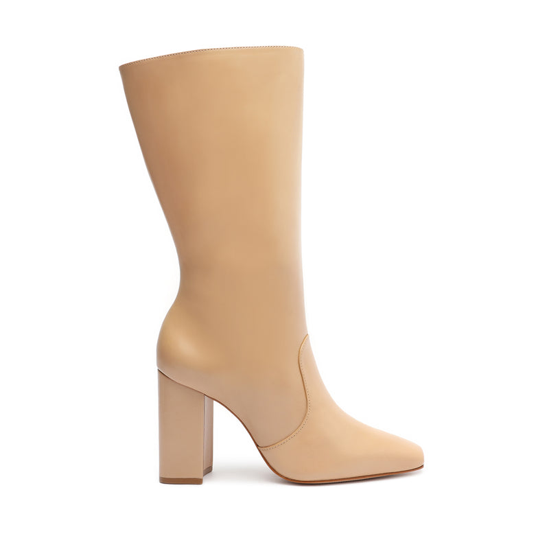 Camille Leather Bootie Booties Fall 23 5 Honey Peach Atanado Leather - Schutz Shoes