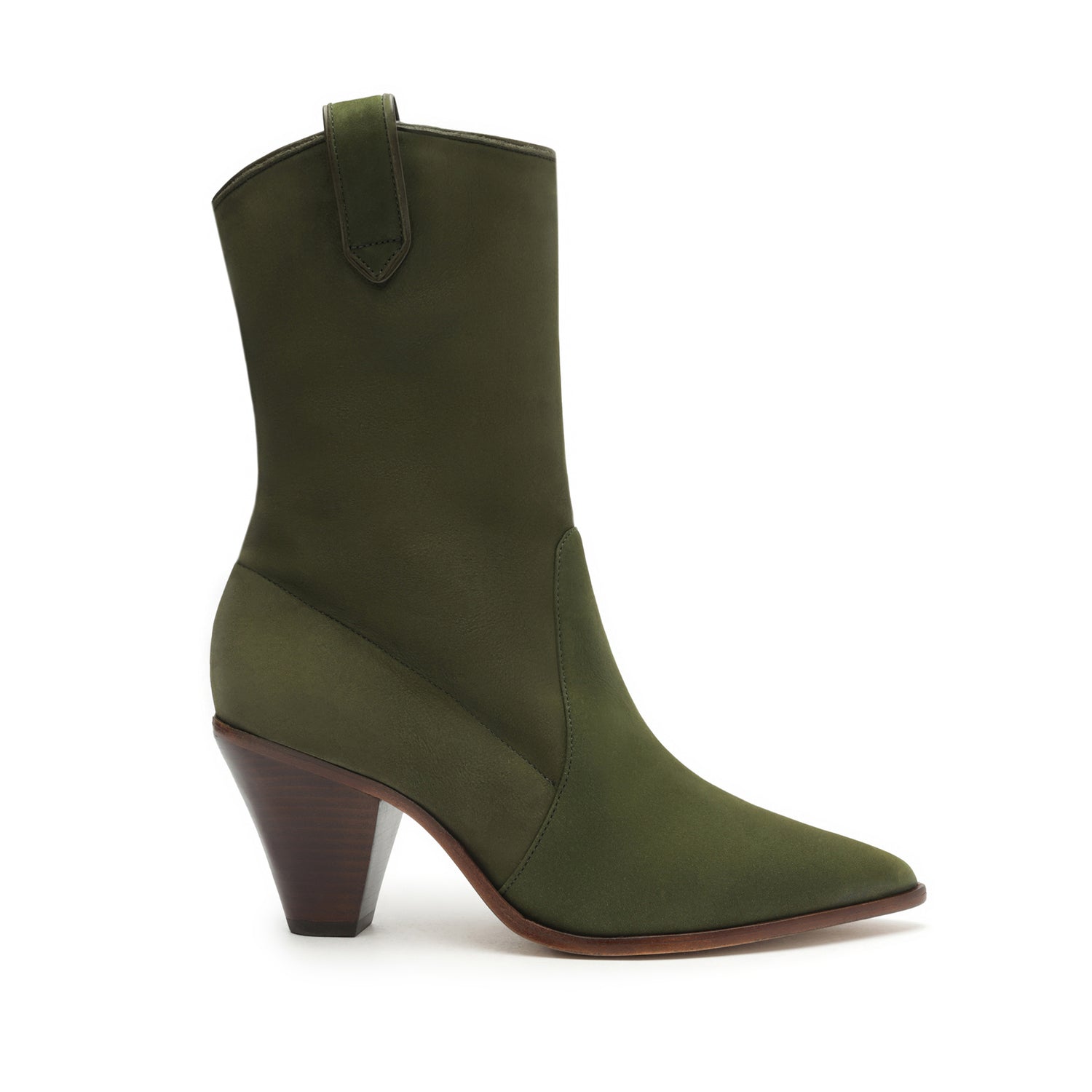 Mackie Nubuck Leather Bootie Booties OLD 5 Military Green Nubuck Leather - Schutz Shoes