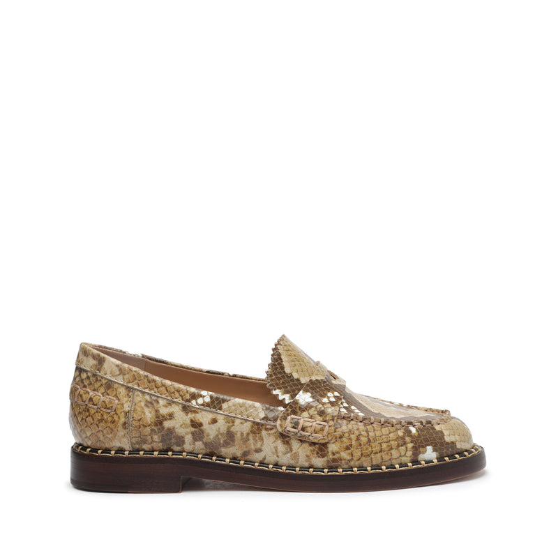 Christie Snake-Embossed Leather Flat Flats Open Stock 5 True Beige Snake-Embossed Leather - Schutz Shoes