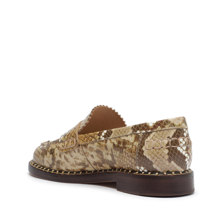 Christie Snake-Embossed Leather Flat Flats OLD    - Schutz Shoes