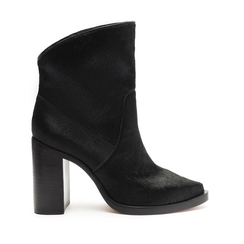 Misty Calf Hair Leather Bootie Booties FALL 23 5 Black Leather - Schutz Shoes
