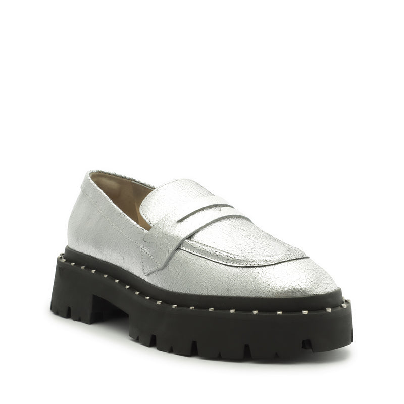 Christie Studs Crackled Leather Flats Fall 23    - Schutz Shoes