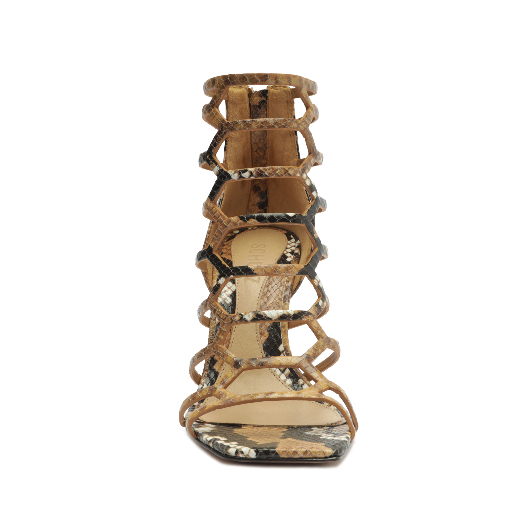 Julianna Snake-Embossed Leather Sandal OLD - Schutz Shoes