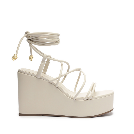 Magdalena Casual Platform Leather Sandal Sandals Open Stock 5 Pearl Nappa Leather - Schutz Shoes