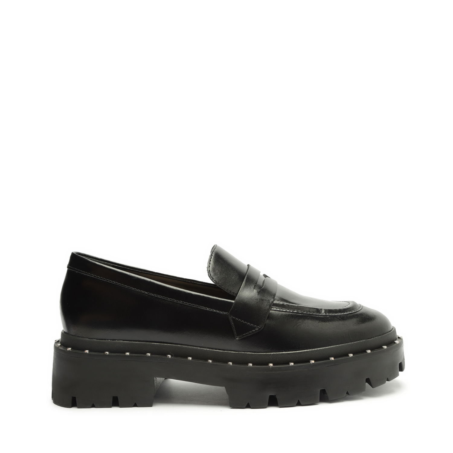 Christie Studs Leather Flat Flats Fall 23 5 Black Leather - Schutz Shoes
