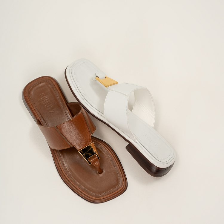 Salma Leather Flat Sandal Flats High Summer 24    - Schutz Shoes