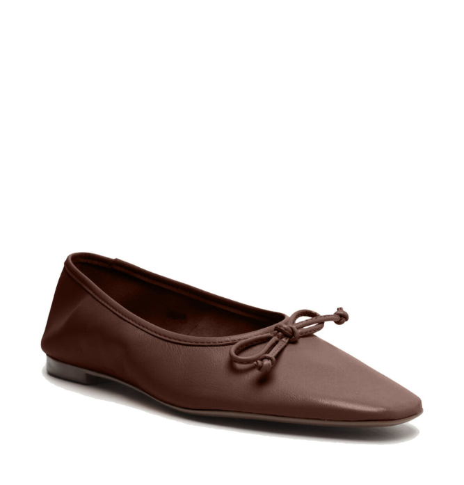 Arissa Leather Flat Flats Winter 23 5 Dark Chocolate Nappa Leather - Schutz Shoes