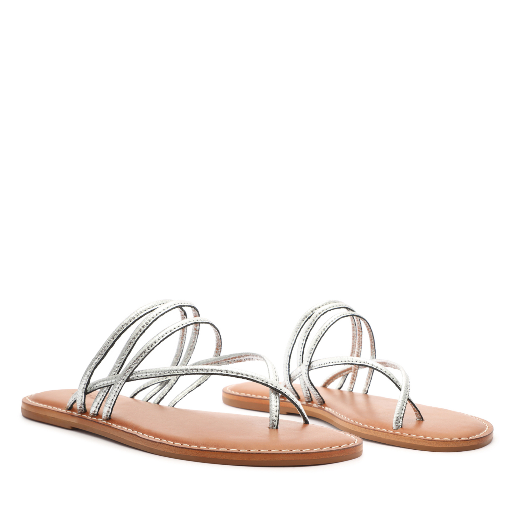 Mirielle Mettalic Leather Sandal Flats Spring 23    - Schutz Shoes