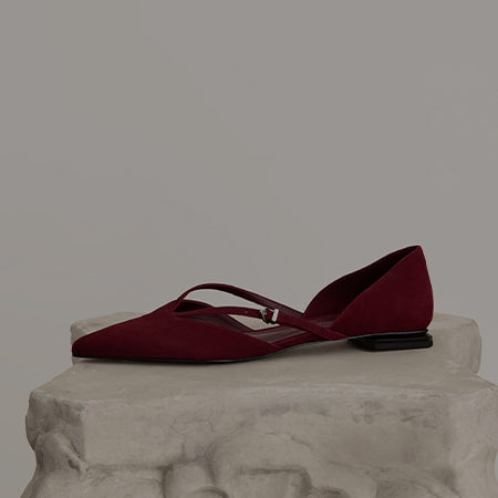 deep red flat pump