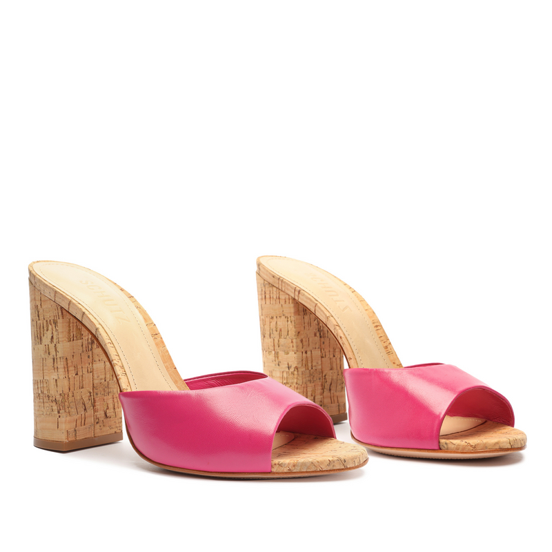 Kaycee Nappa Leather Sandal Hot Pink