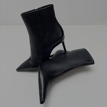 black stiletto heel bootie