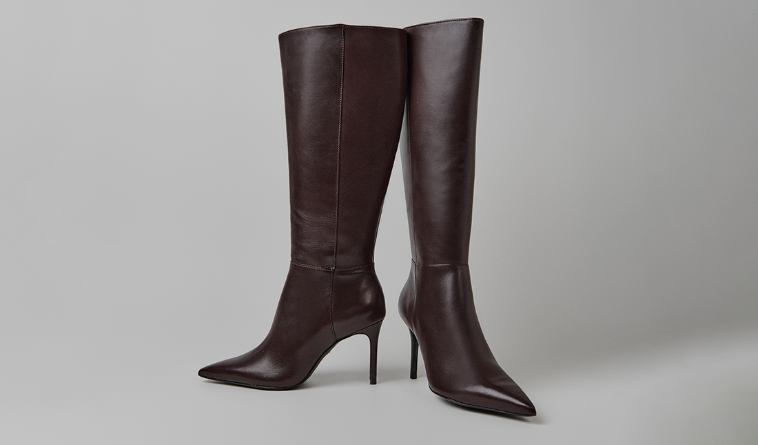 brown stiletto heel boot