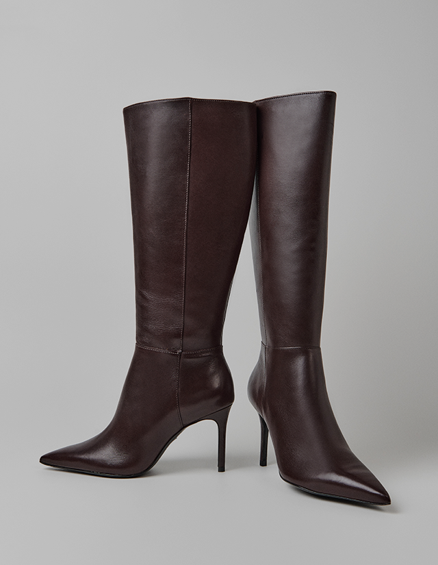 brown stiletto heel boot