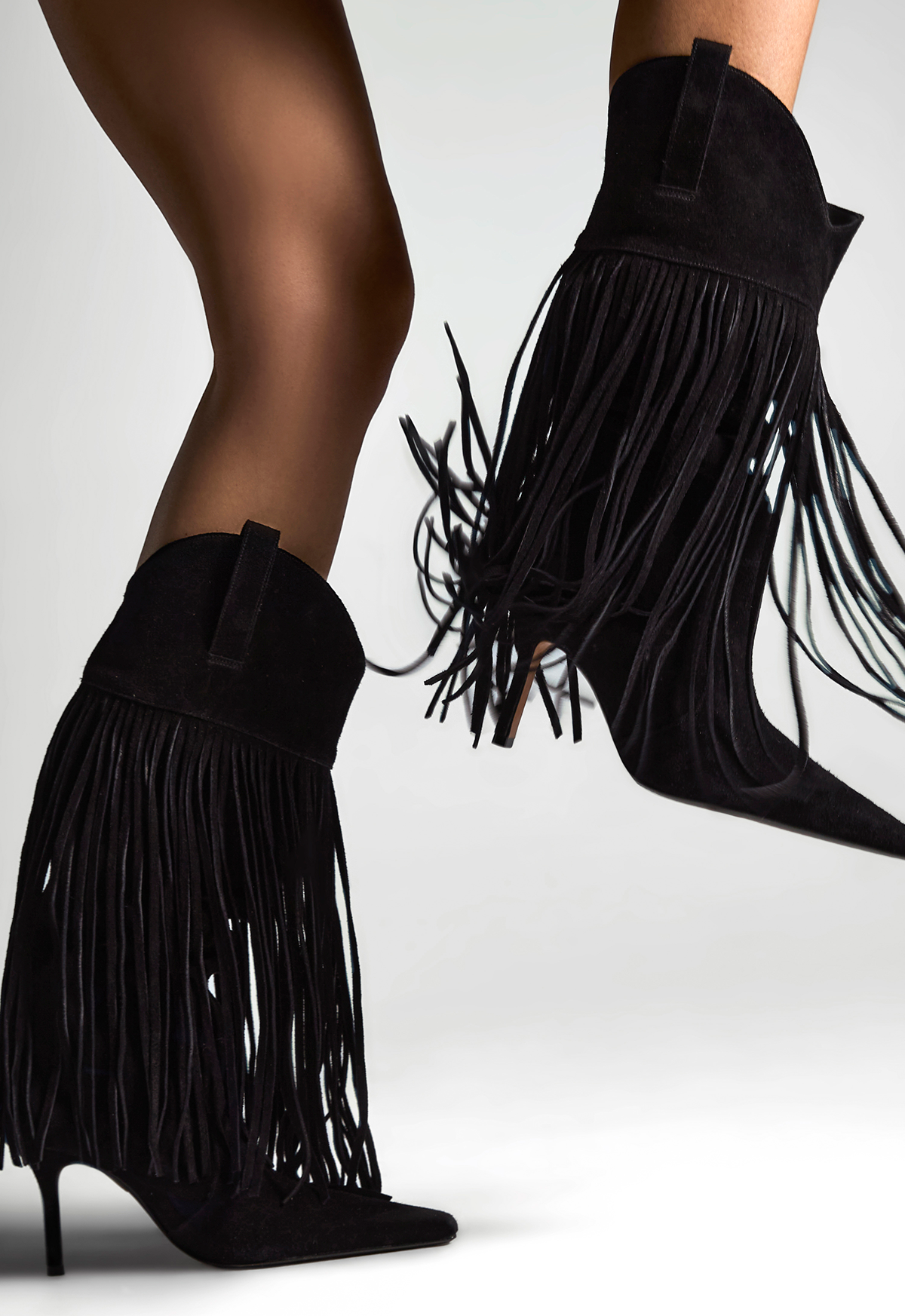 Raffaela Up Fringes Stiletto Suede Boot Fall 25 - Schutz Shoes