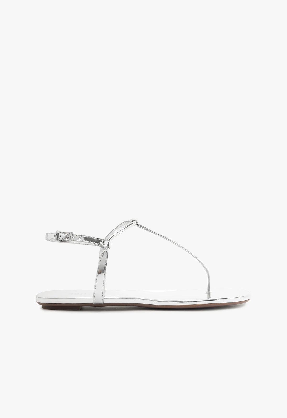 Elsha Flat Sandal SUMMER 24 5 Silver Metallic Leather - Schutz Shoes