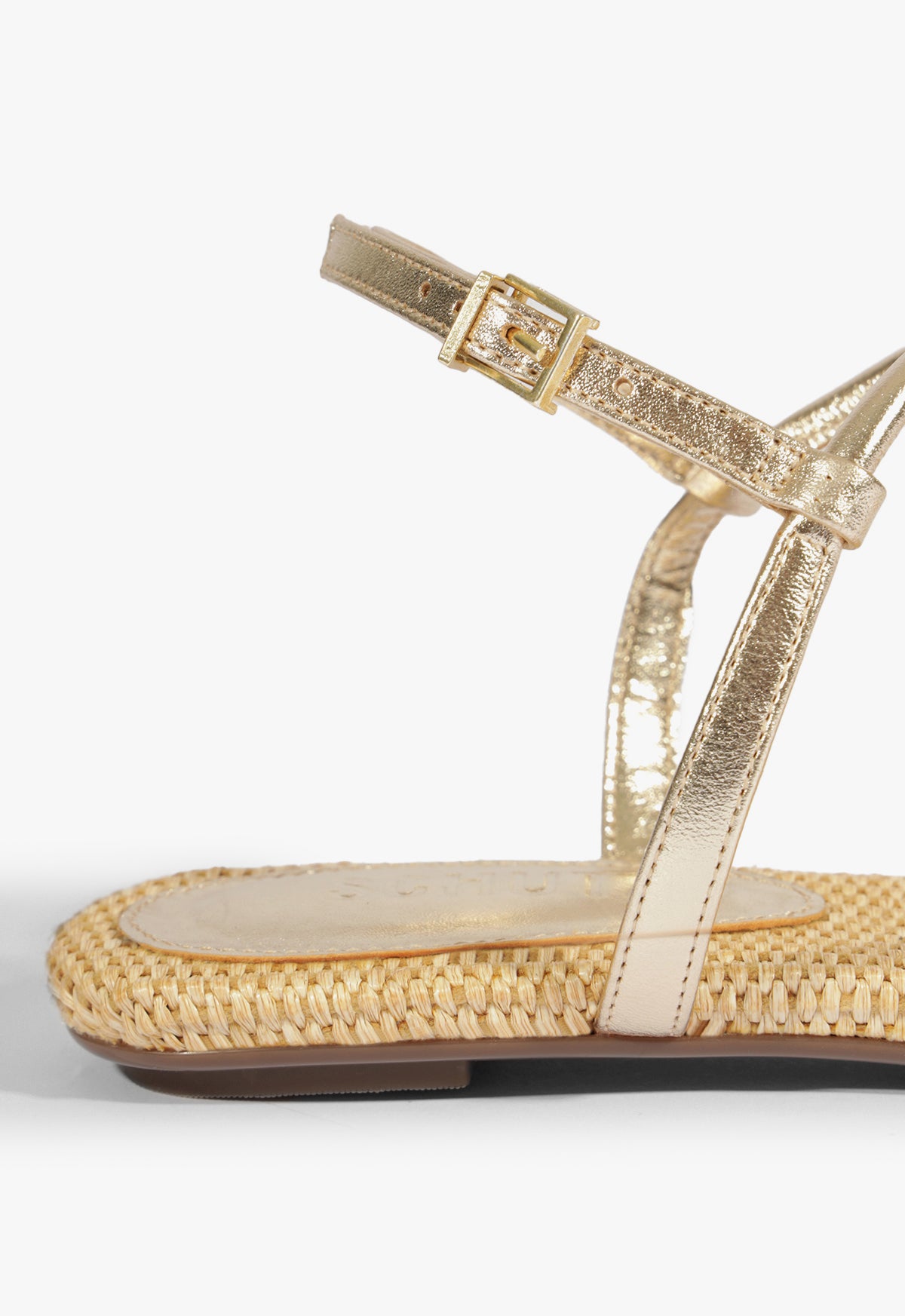 Elsha Metallic Leather Sandal Flats Spring 25 - Schutz Shoes