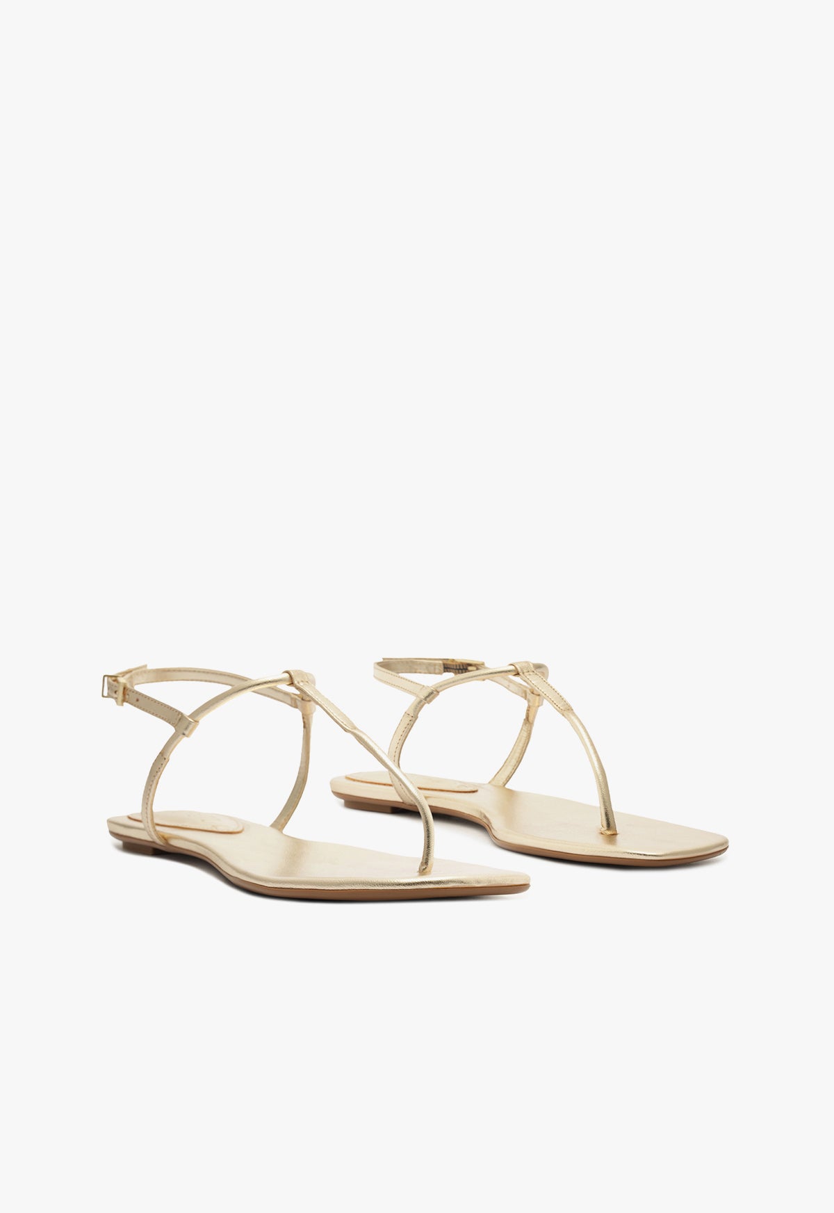 Elsha Metallic Leather Sandal Flats Spring 25 - Schutz Shoes