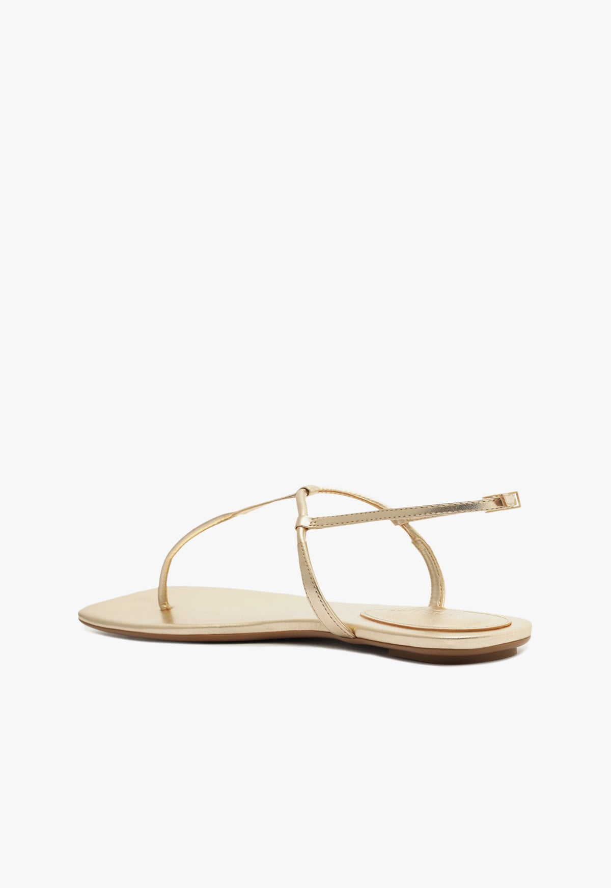 Elsha Metallic Leather Sandal Flats Spring 25 - Schutz Shoes