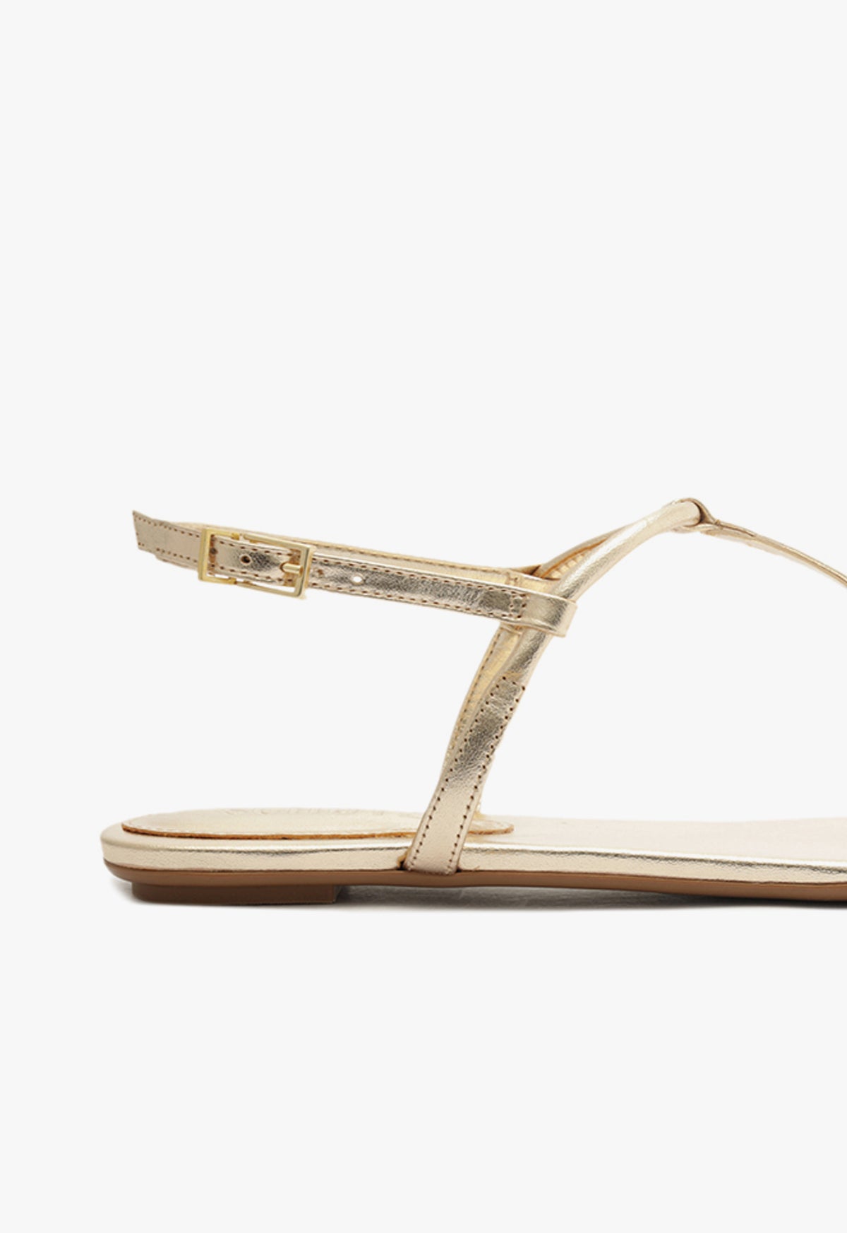 Elsha Metallic Leather Sandal Flats Spring 25 - Schutz Shoes