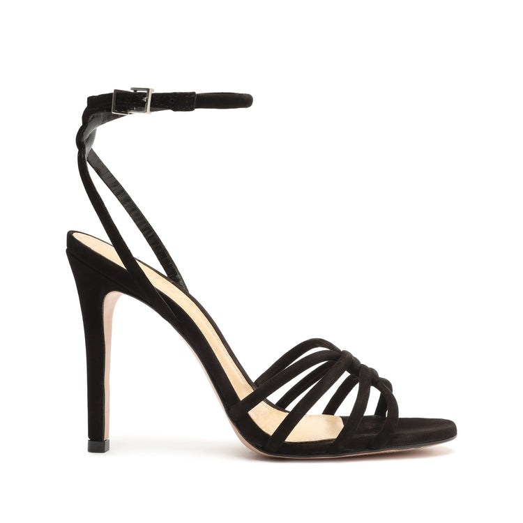 Buy Shoetopia Solid Elastic Black Block Heeled Sandals for Women & Girls  Online